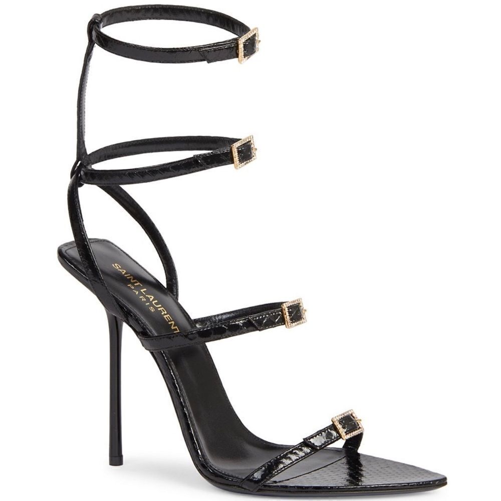 Saint Laurent Nuit Sandals In Lacquered Ayers size 37